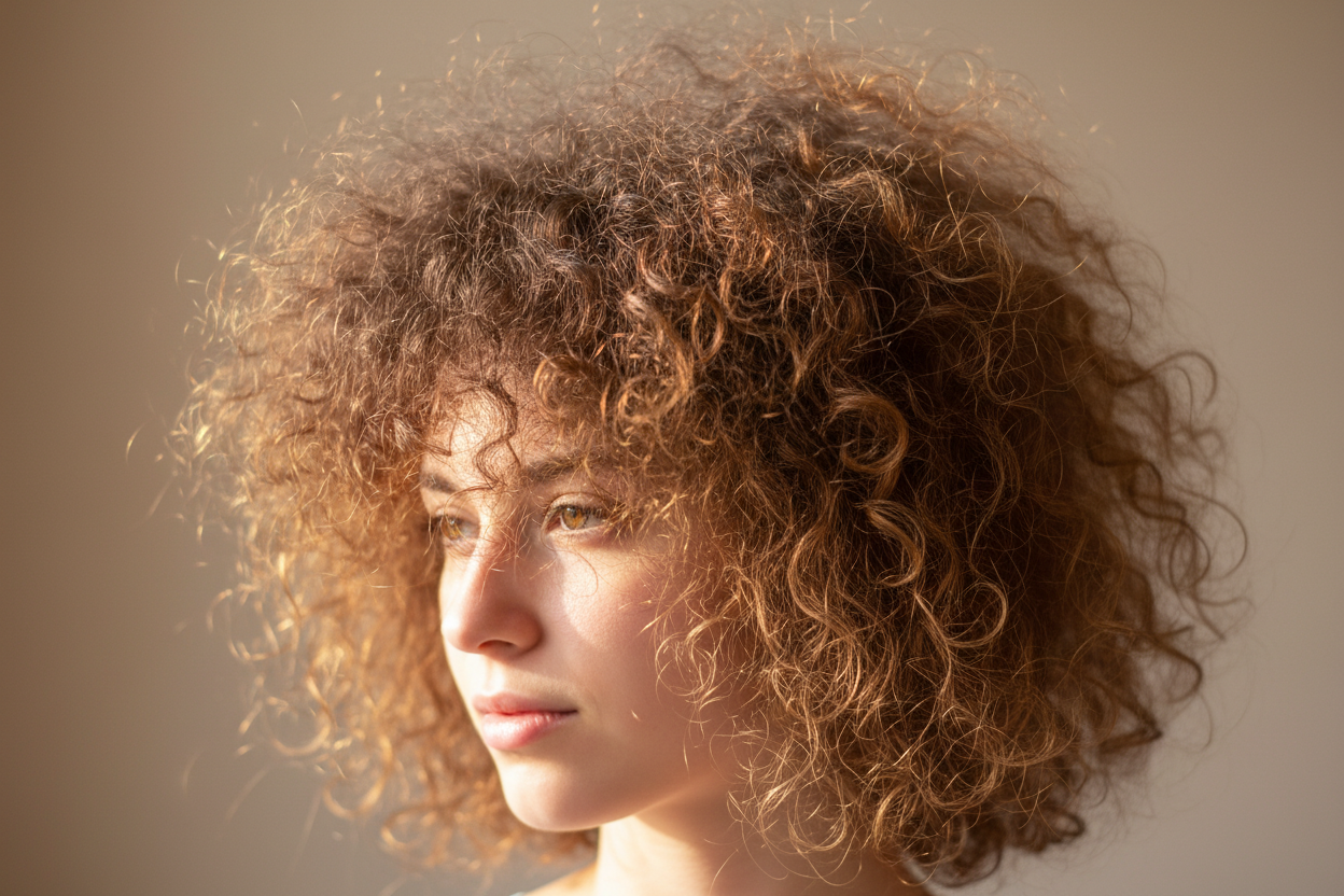 frizzy women hair no product display