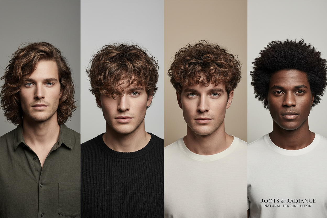 men wavy to curly hair